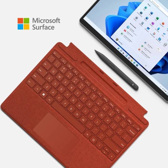 Microsoft Surface Pro Signature Keyboard Poppy Red with Surface Slim Pen 2 Black - Picture 5 of 5